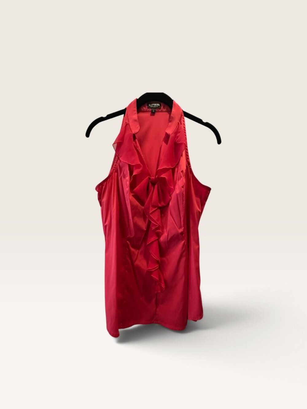 Express Red Ruffled Sleeveless Blouse Size M